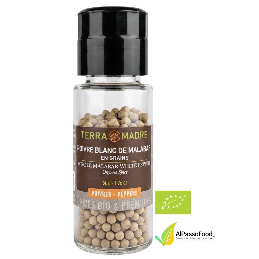 Pepe Bianco di Malabar in Grani Biologico