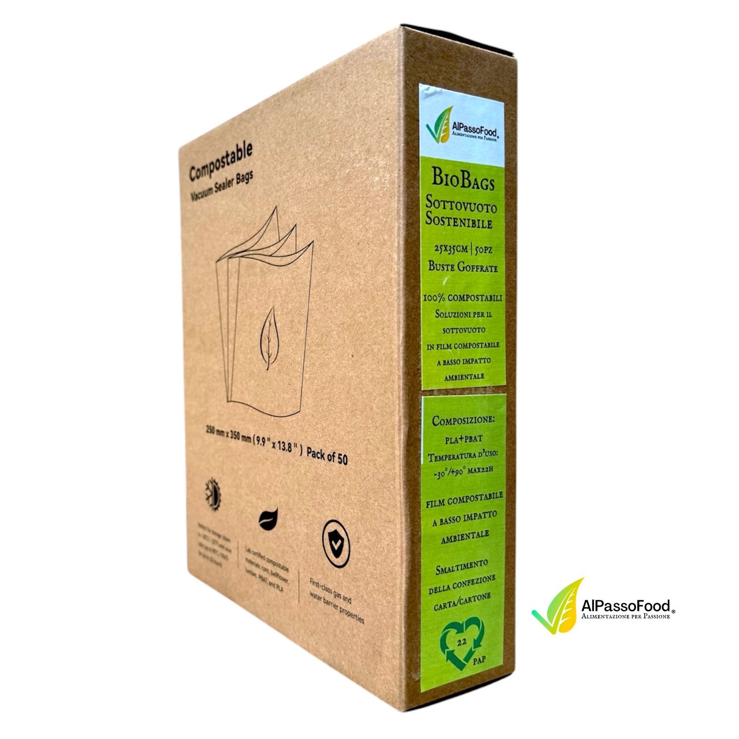 Buste Goffrate Compostabili per Sottovuoto 50pz