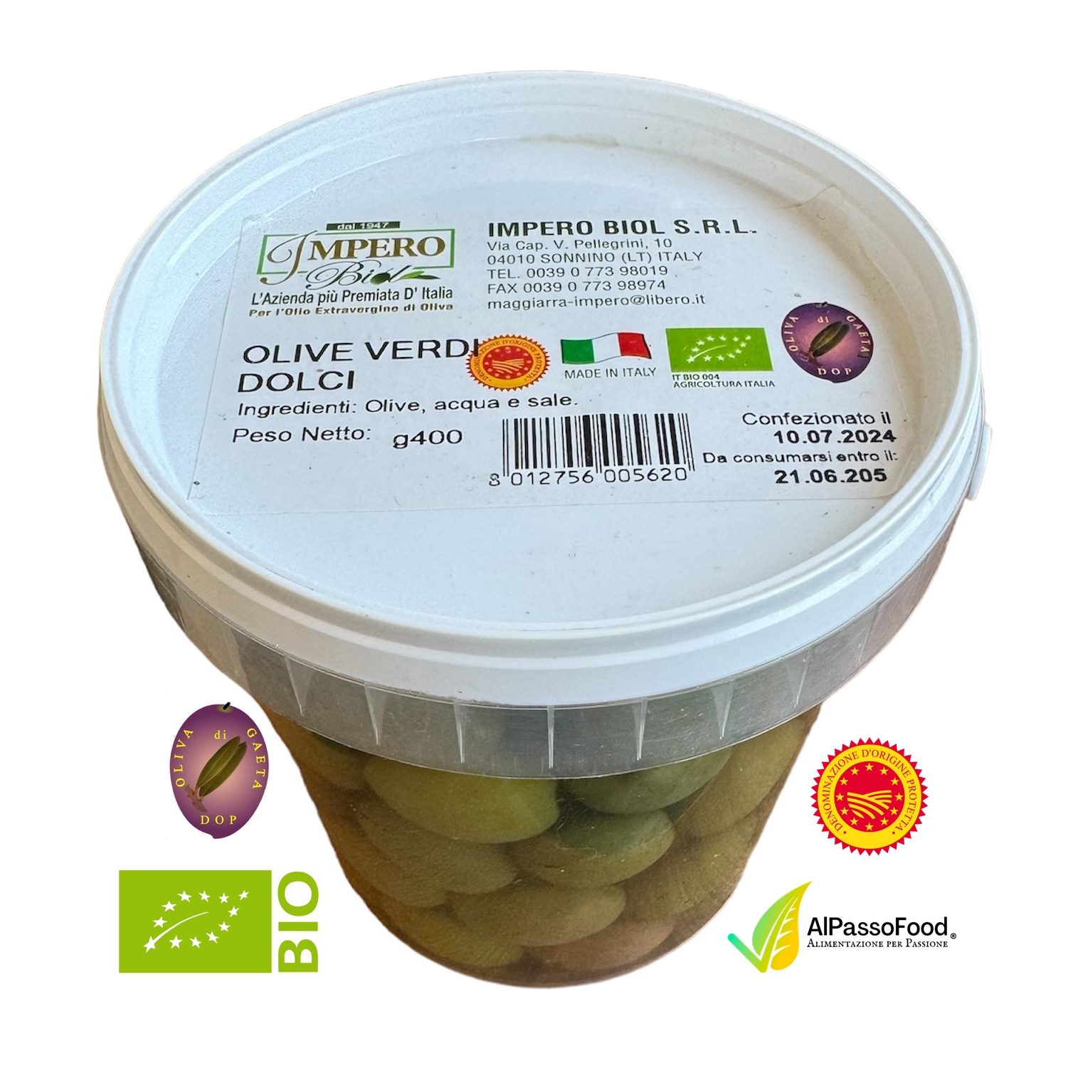 Olive Verdi Dolci Biologiche
