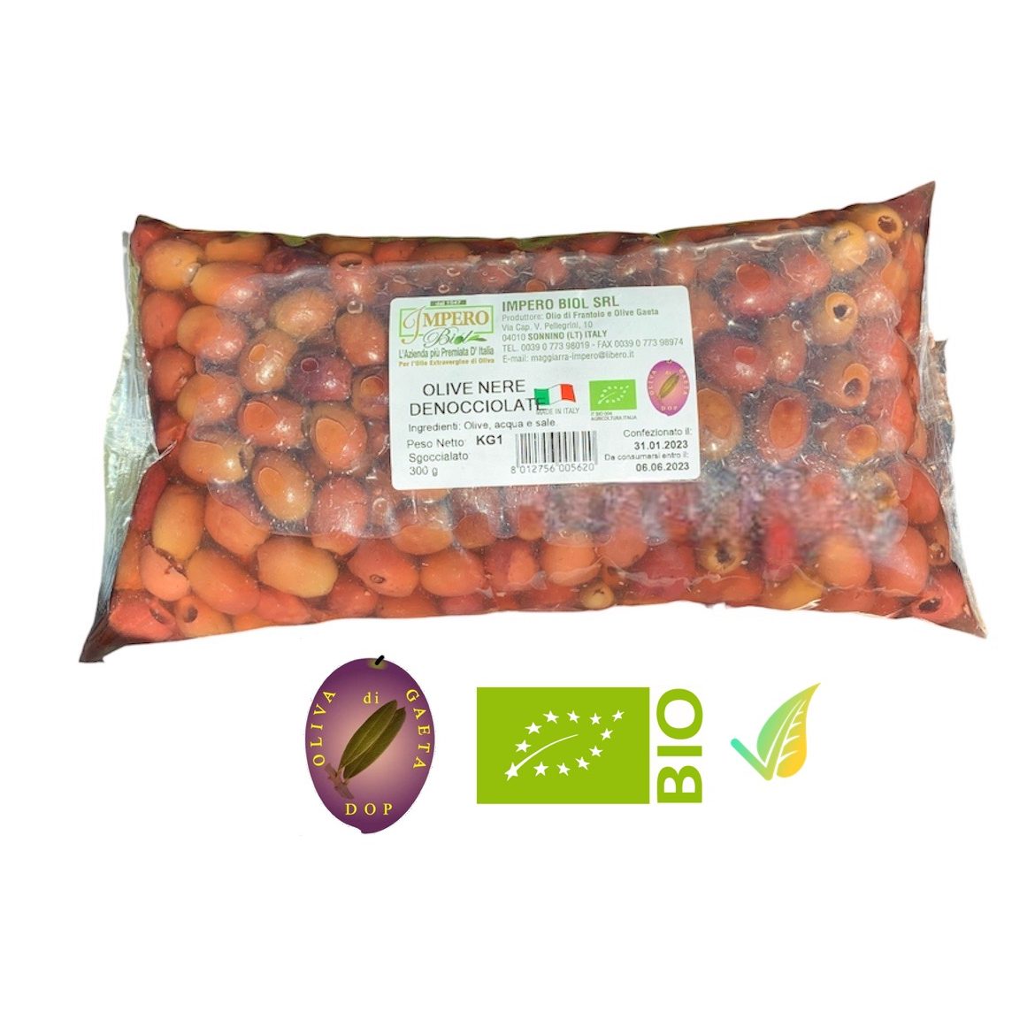 Olive di Gaeta Denocciolate DOP Biologiche