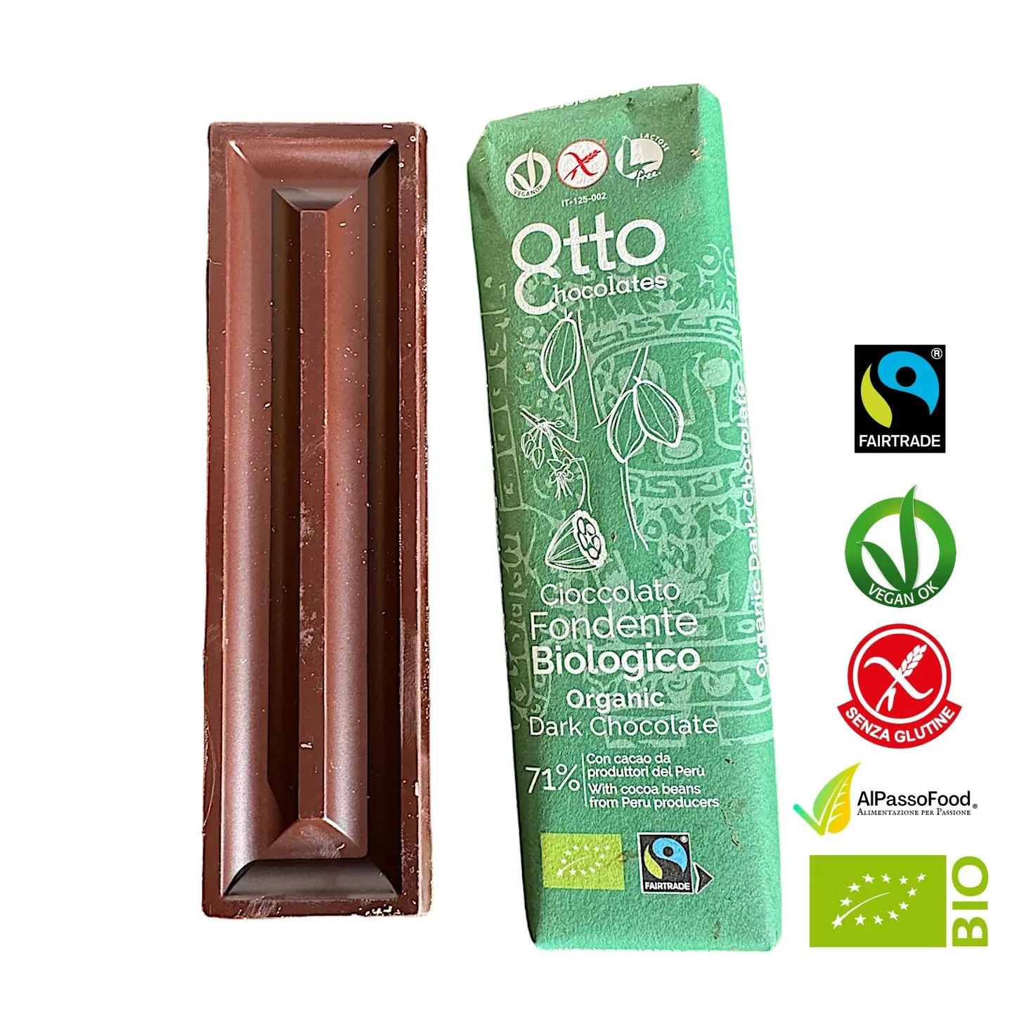 Barretta di Cioccolato Fondente Biologico 71%