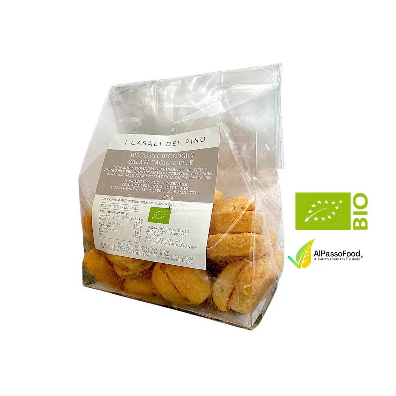 Biscotti Salati Cacio e Pepe Biologici