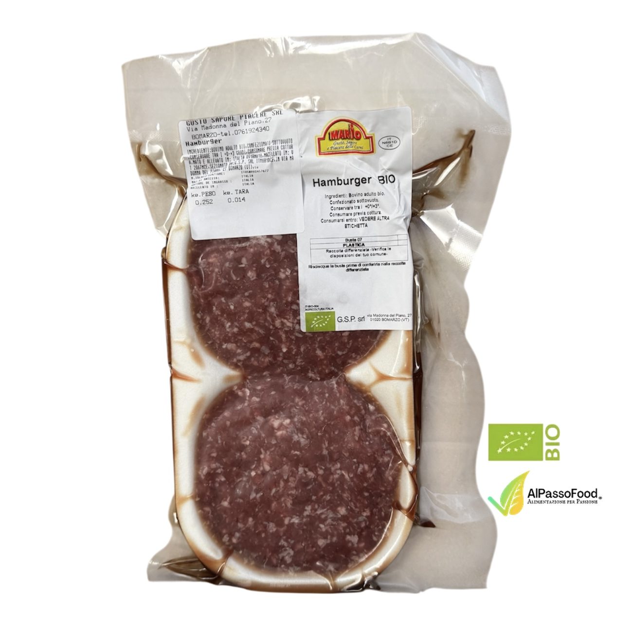 Hamburger di bovino biologico