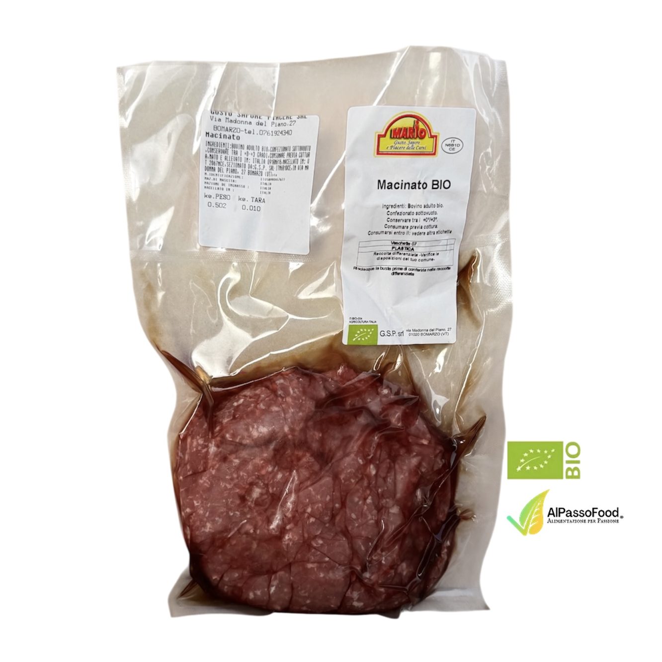 Macinato di bovino biologico