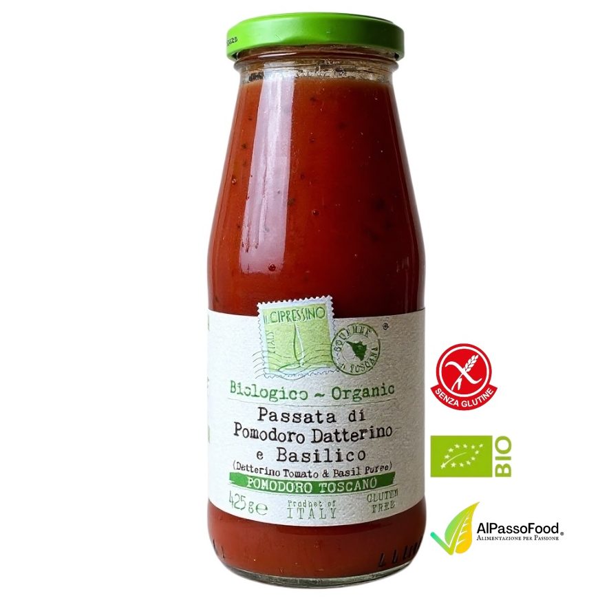 Passata di Pomodoro Datterino e Basilico Biologico