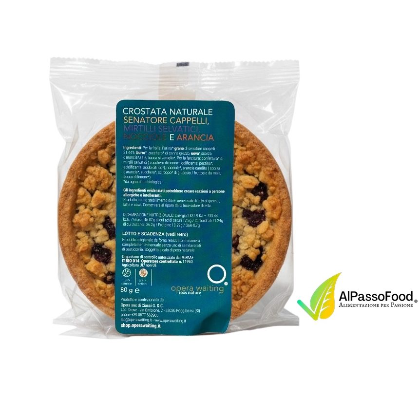 Crostatina Senatore Cappelli Mirtilli Selvatici, Nocciole e Arance