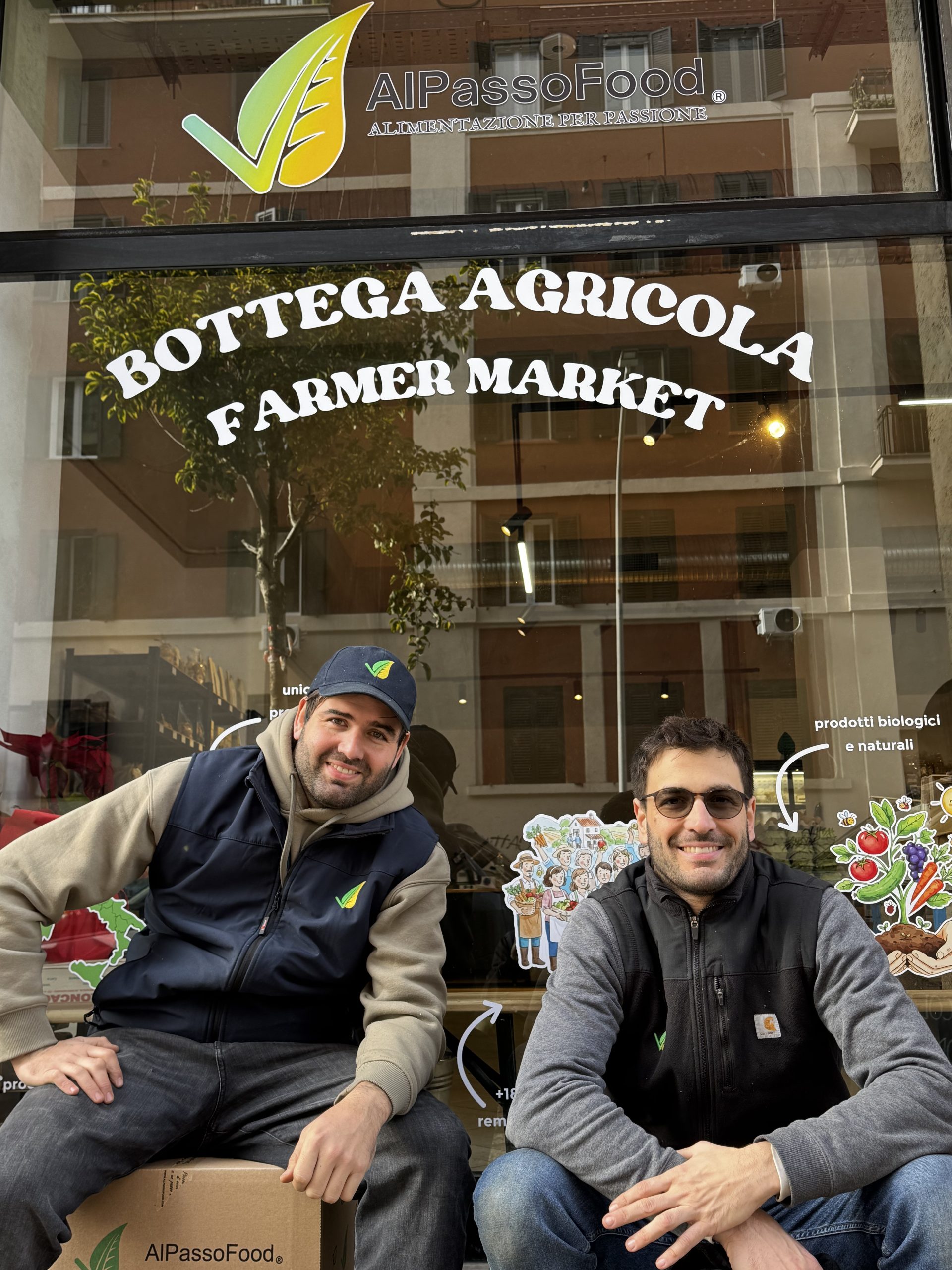 Lorenzo and Emmanuel Merone at the AlPassoFood shop — Via Girolamo Benzoni 18A, Ostiense, Rome