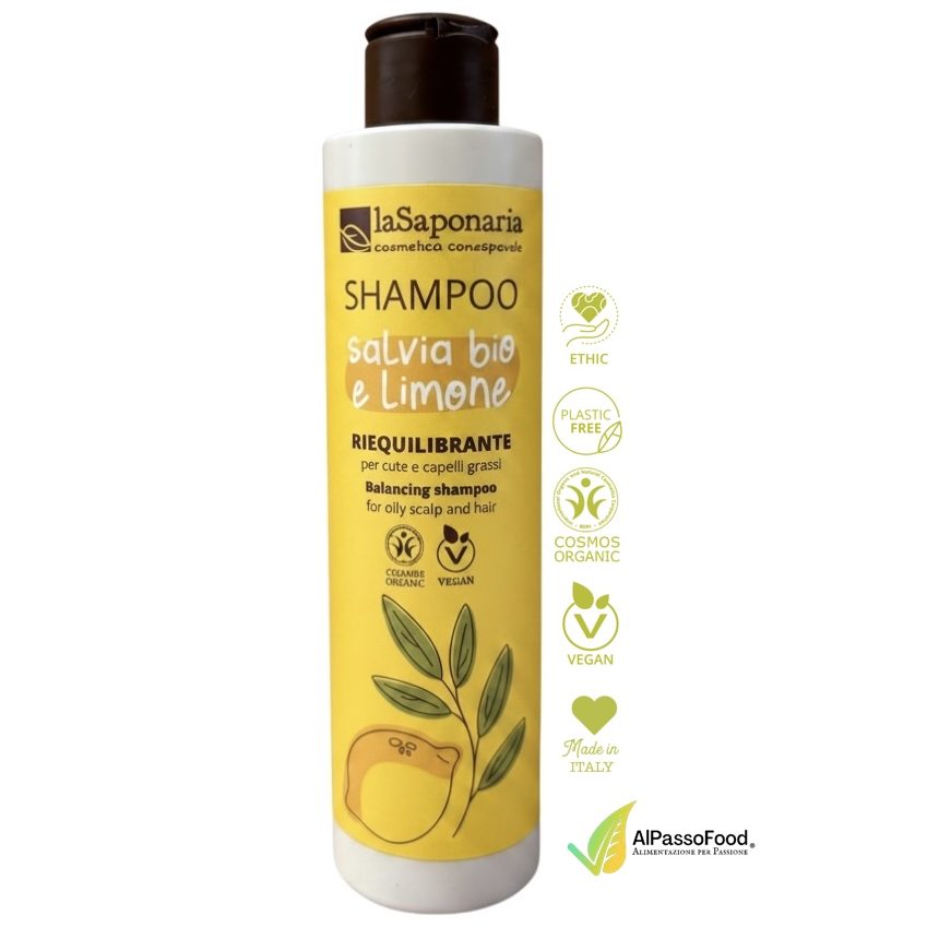 Shampoo Riequilibrante Salvia e Limone Biologico